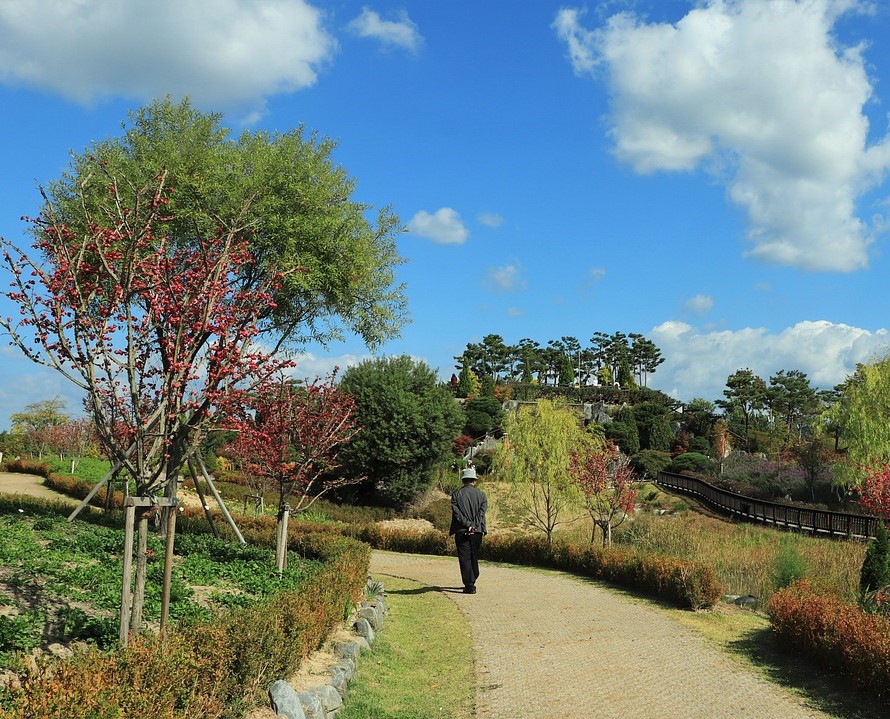 Landschaft,Himmel, Fußgänger
