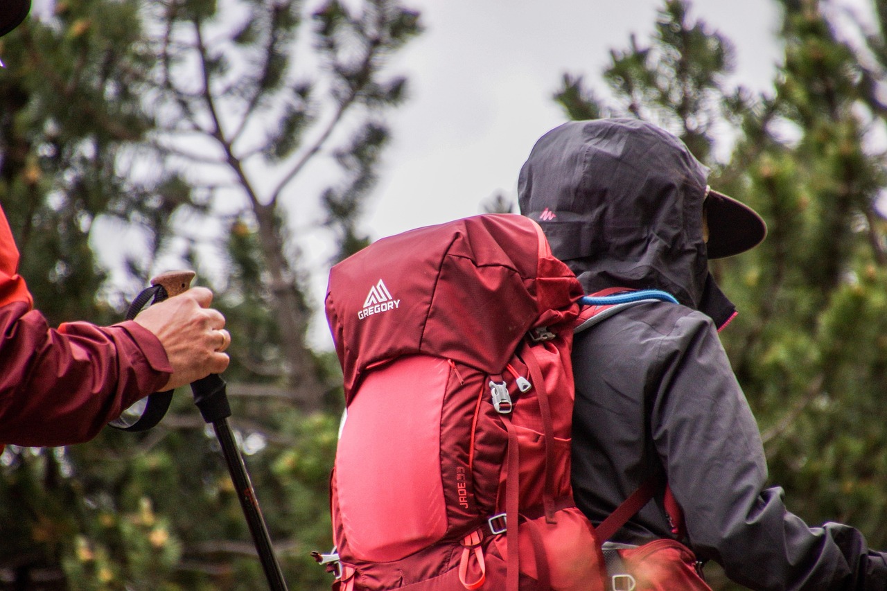 Wanderstock und Rucksack