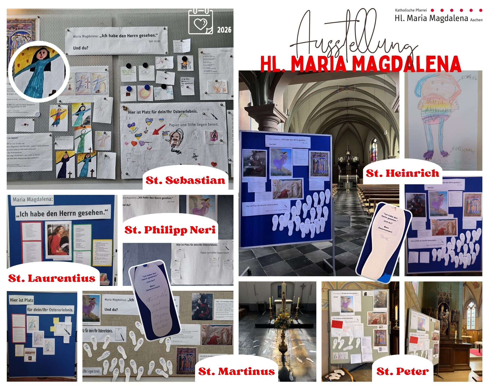Collage Ausstellung Hl. Maria Magdalena
