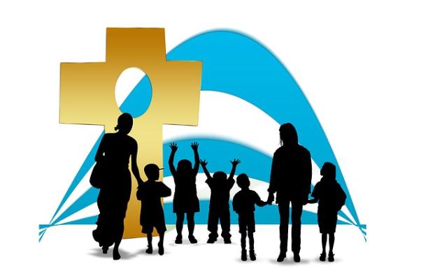 Silhouette-kinderkirche